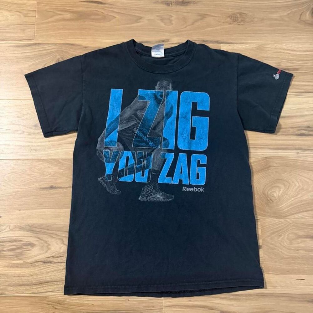 Y2K Reebok Zig Zag 'I ZIG YOU ZAG' graphic Basketball graphic sports tee Size s